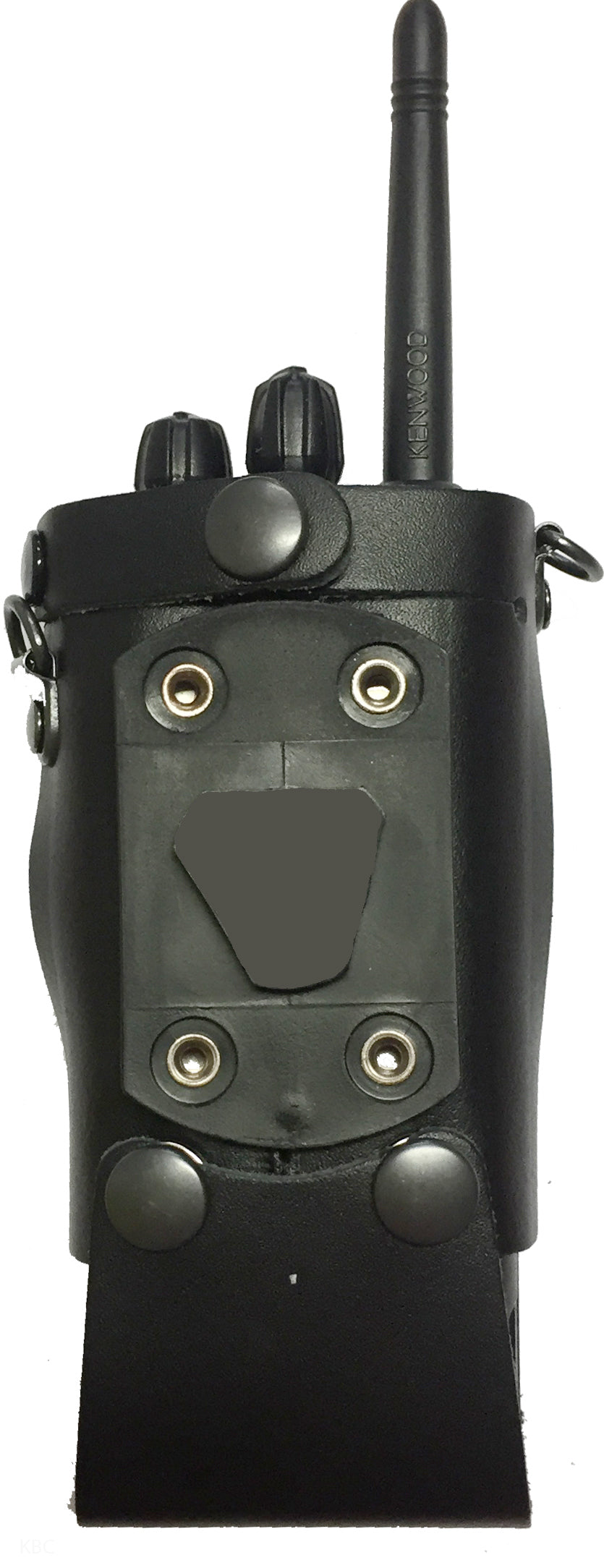 Zwarte leren beschermhoes Kenwood CC2720 met draaibare belt clip