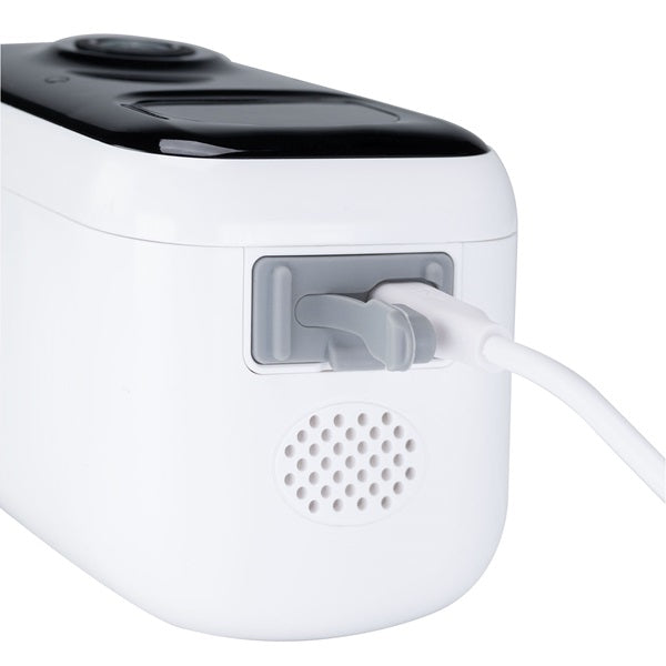 Close up van de aansluiting op de Albrecht SC100 beveiligingscamera