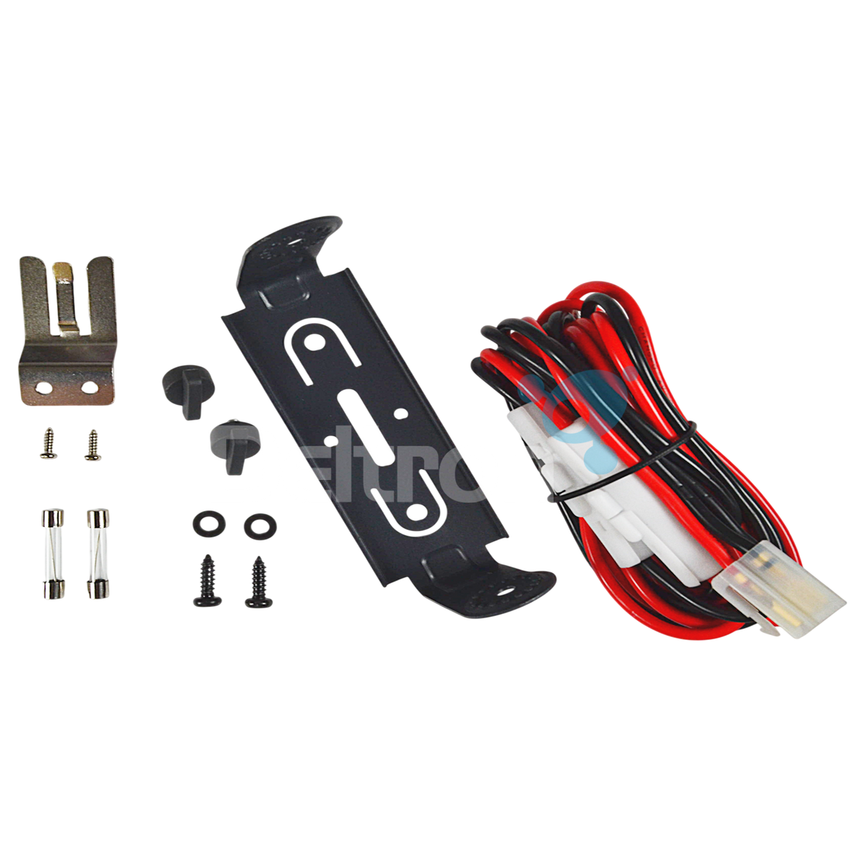 Wouxun KG-M80 meegeleverde accessoires montagemateriaal, voedingskabel en beugel