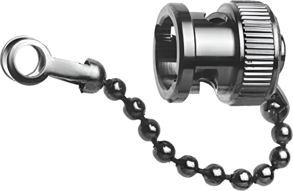 SSB 8748 afdichtingsdop met ketting waarmee je een BNC-Female connector beschermd tegen vuil en stof