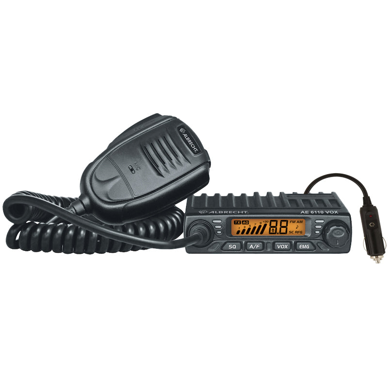 Albrecht On-the-Go set Albrecht AE-6110 VOX CLP: 27MHz transceiver met sigaret aanstekerplug aansluiting