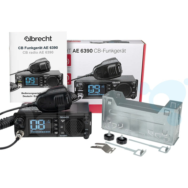 Albrecht AE-6390 Truckset 12/24V een complete 27MC bak set met alle meegeleverde accessoires