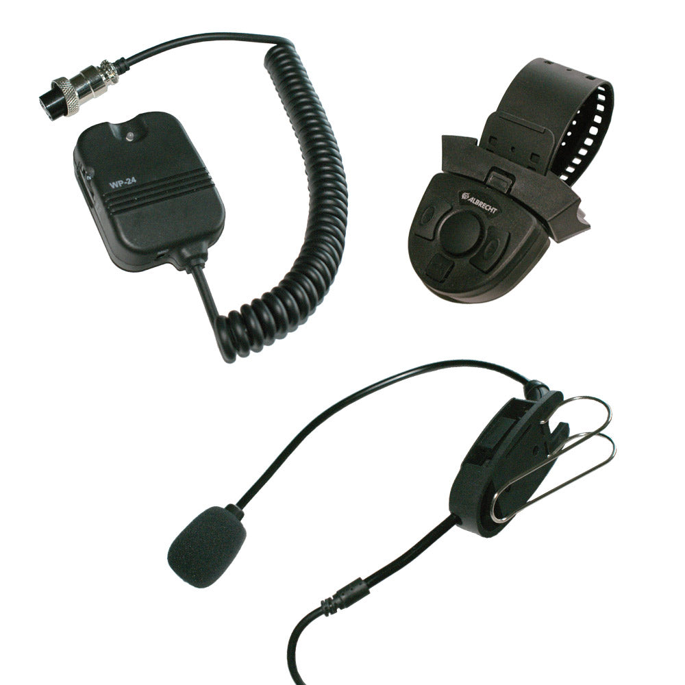 27MC handsfree set de Albrecht WP-24 (41980) met meegeleverde accessoires