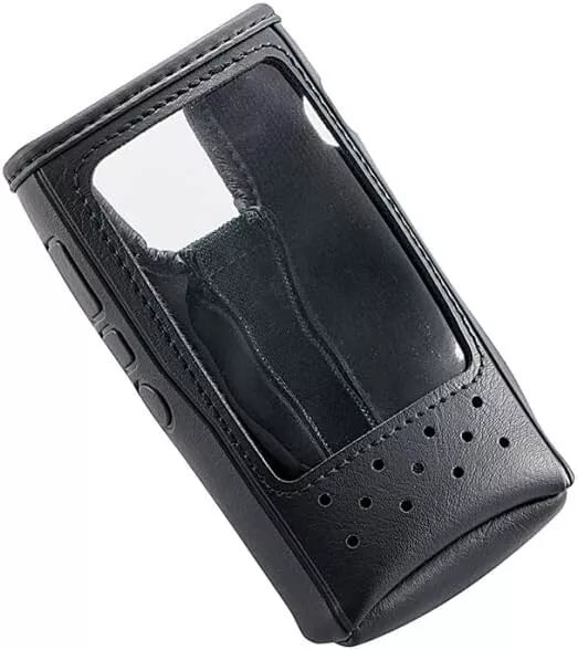Voorzijde Alinco ESC-65 lederen tasje voor de Alinco DJ-X100E