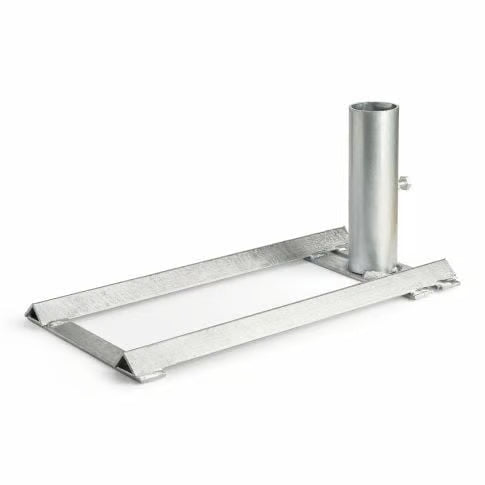 Draagbare stalen antennemast houder voor onder je autowiel. Afmetingen 46 x 23 cm met een 15cm hoge huls van 52mm doorsnee