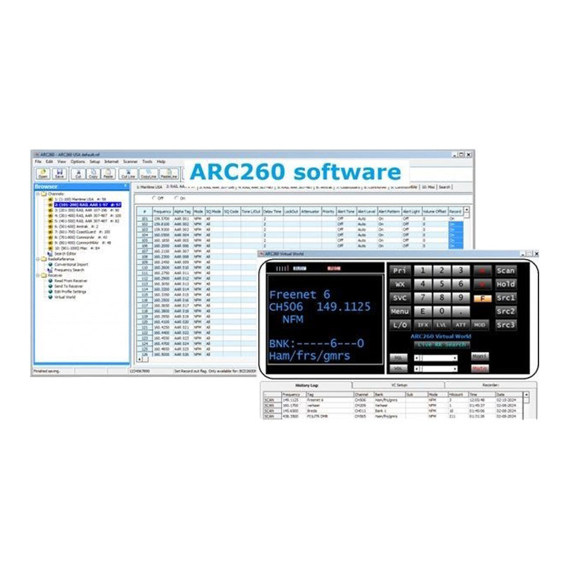 Butel ARC-260 software voor UBCD160DN en UBCD260DN van Uniden.