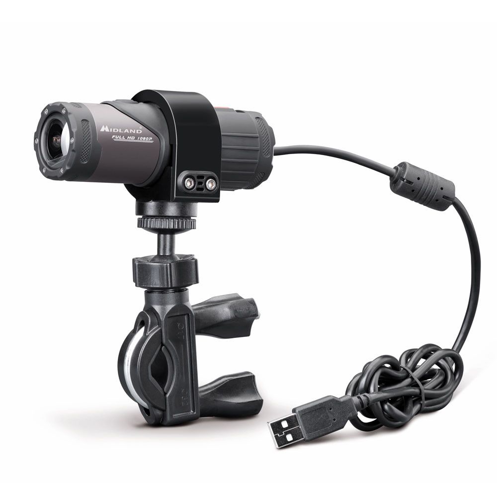 Midland motorcamera compleet met beugels, montage materiaal en USB-kabel C1424 Bike guardian wifi