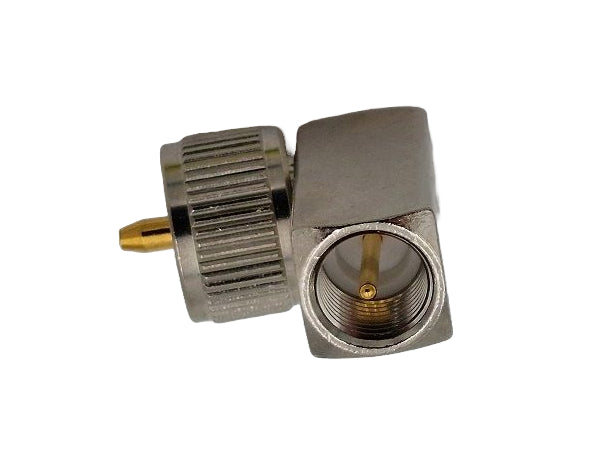 Haakse adaptor FME-Male naar DV-Male met vergulde pinnen