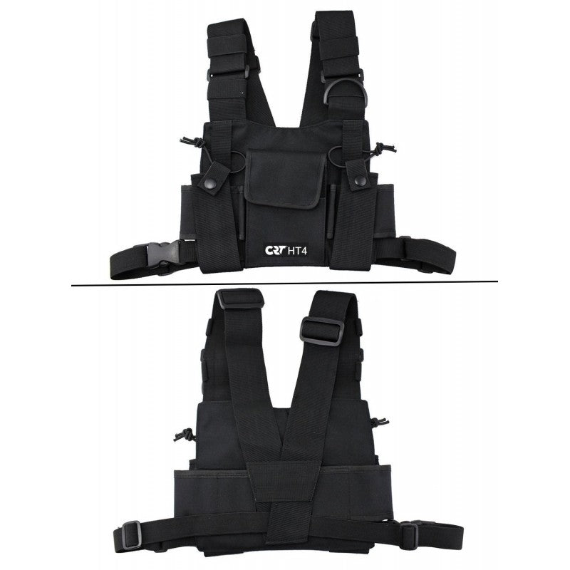 CRT HT4 harnas voorzijde en achterzijde van een multifunctionele draagtas voor portofoons en accessoires
