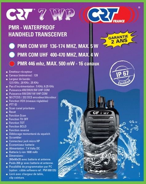 CRT 7WP PRO K TRX UHF PMR446 portofoon in de originele verpakking