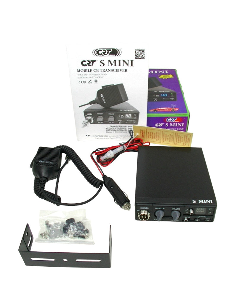 Hie zit u wat er allemaal mee geleverd wordt bij de aankoop van een CRT S-Mini 12/24V.