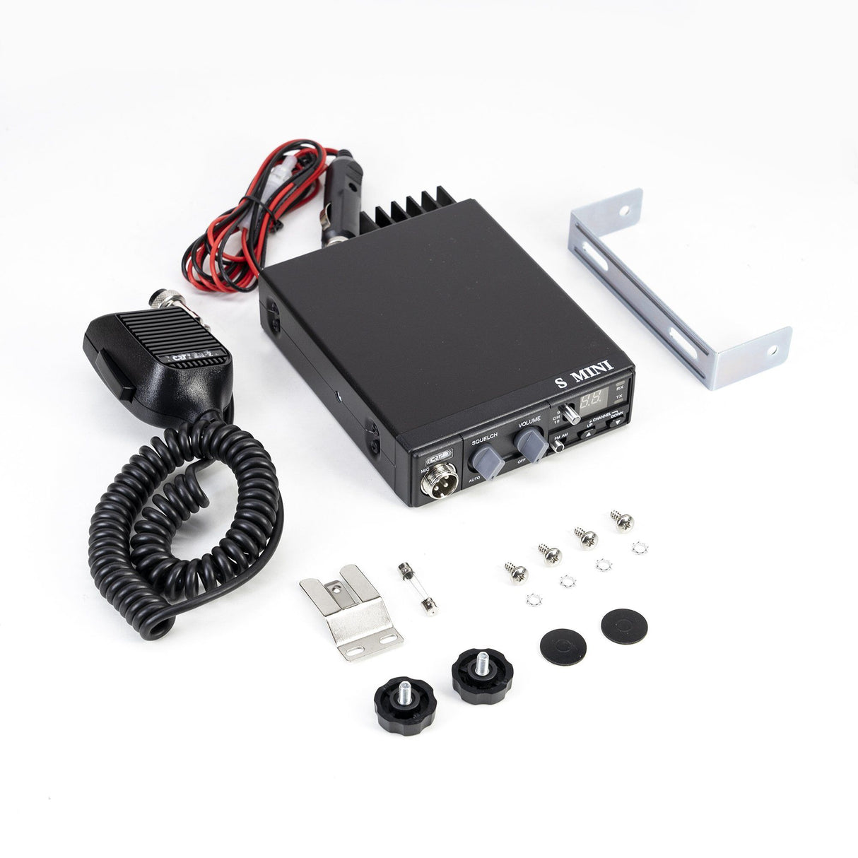 CRT S-Mini 12/24V 27MC CB-radio met alle toebehoren voor auto of vrachtwagen