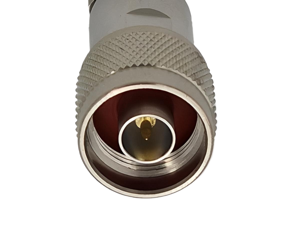 N-male connector voor RG8X coaxkabel