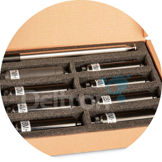 Close-up Moonraker MRW-HF100 scanner antenneset met verwisselbare spoelen (coils)