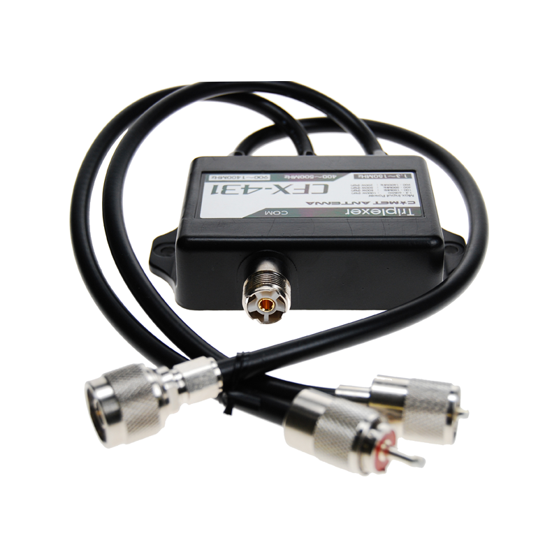 Comet CFX-431D, hoogwaardige triplexer met PL-259 en N-connectoren voor radioamateurs