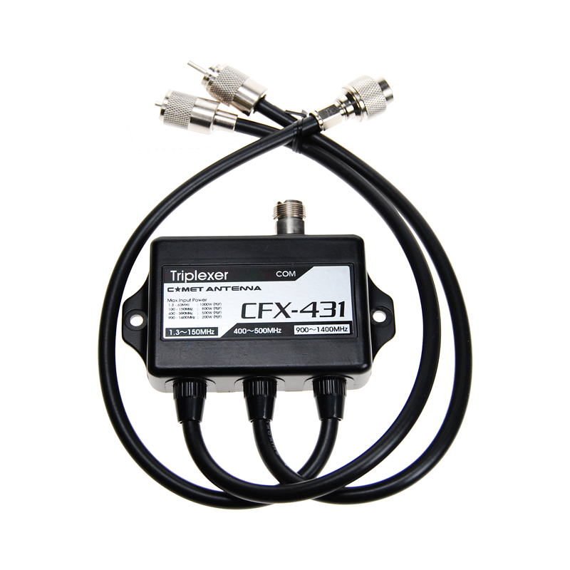 Comet CFX-431D Triplexer, signaalsplitter voor 144/433/1200 MHz met 50dB isolatie