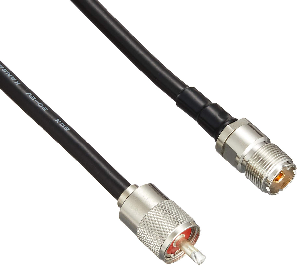 Diamond 5D3MJ coaxkabel met UHF-Male (PL-259) en een UHF-Female connector