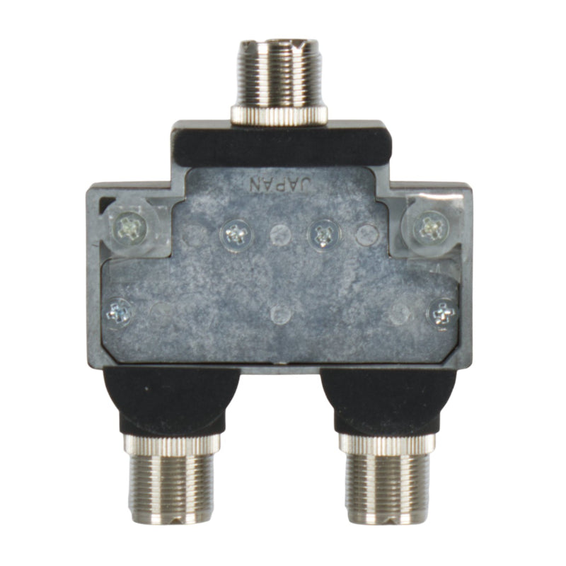 Onderzijde Diamond CX-210A antenne switch met UHF-Female connectoren