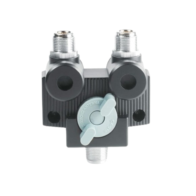 Bovenkant Diamond CX-210N antenne schakelaar of switch met twee N-connectoren