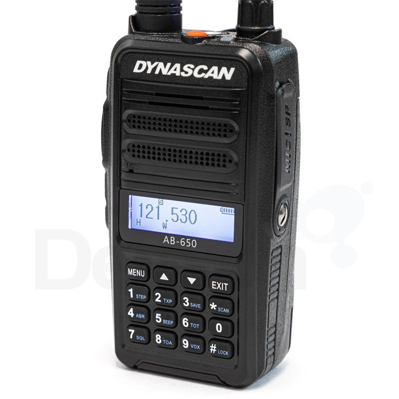Dynascan AB-650 VHF transceiver met display met achtergrondverlichting en toetsenbord