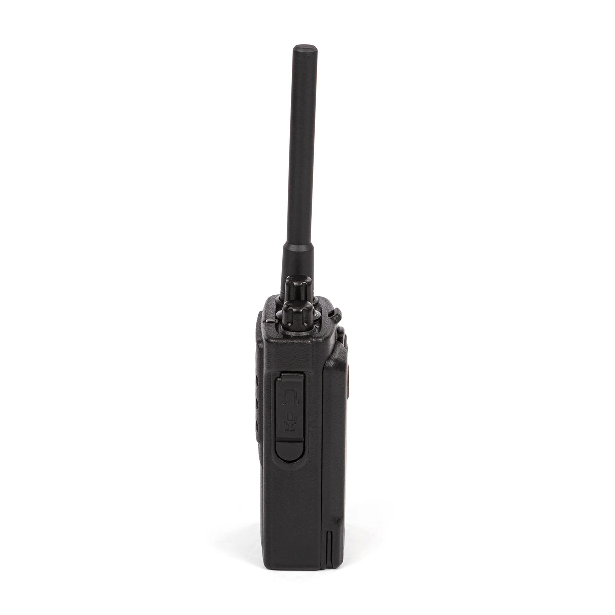 Zijkant Dynascan DV11 digitale VHF portofoon met DMR