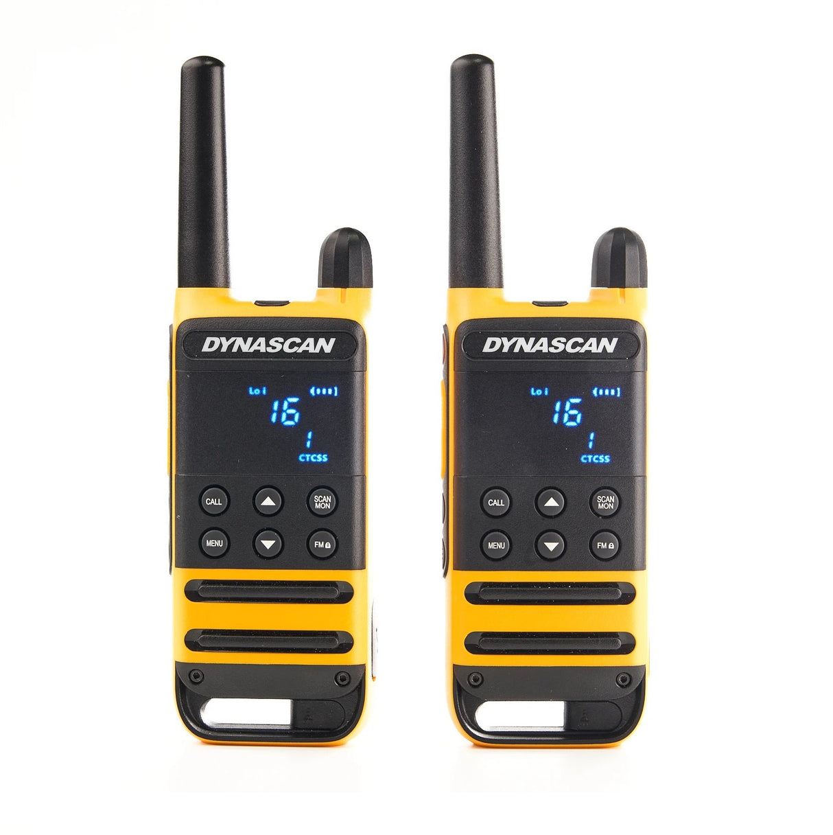 Dynascan P19 set PMR-446 Walkie-Talkies, geel met zwart