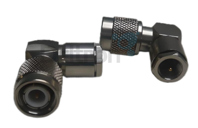 Haakse adapter van FME-Male naar TNC-Male met vergulde pinnen