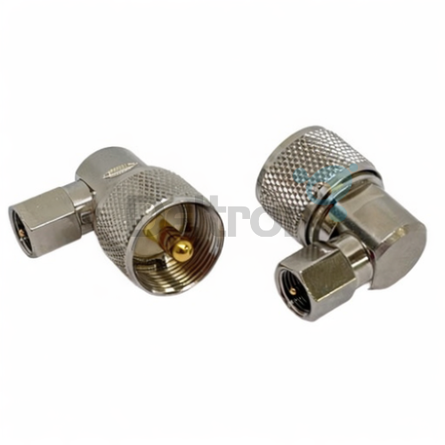 Haakse adapter van FME-Male naar UHF-Male (PL) met vergulde pin