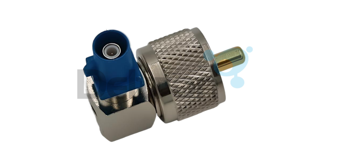 Haakse verlooop connector van Fakra-Male naar UHF-Male