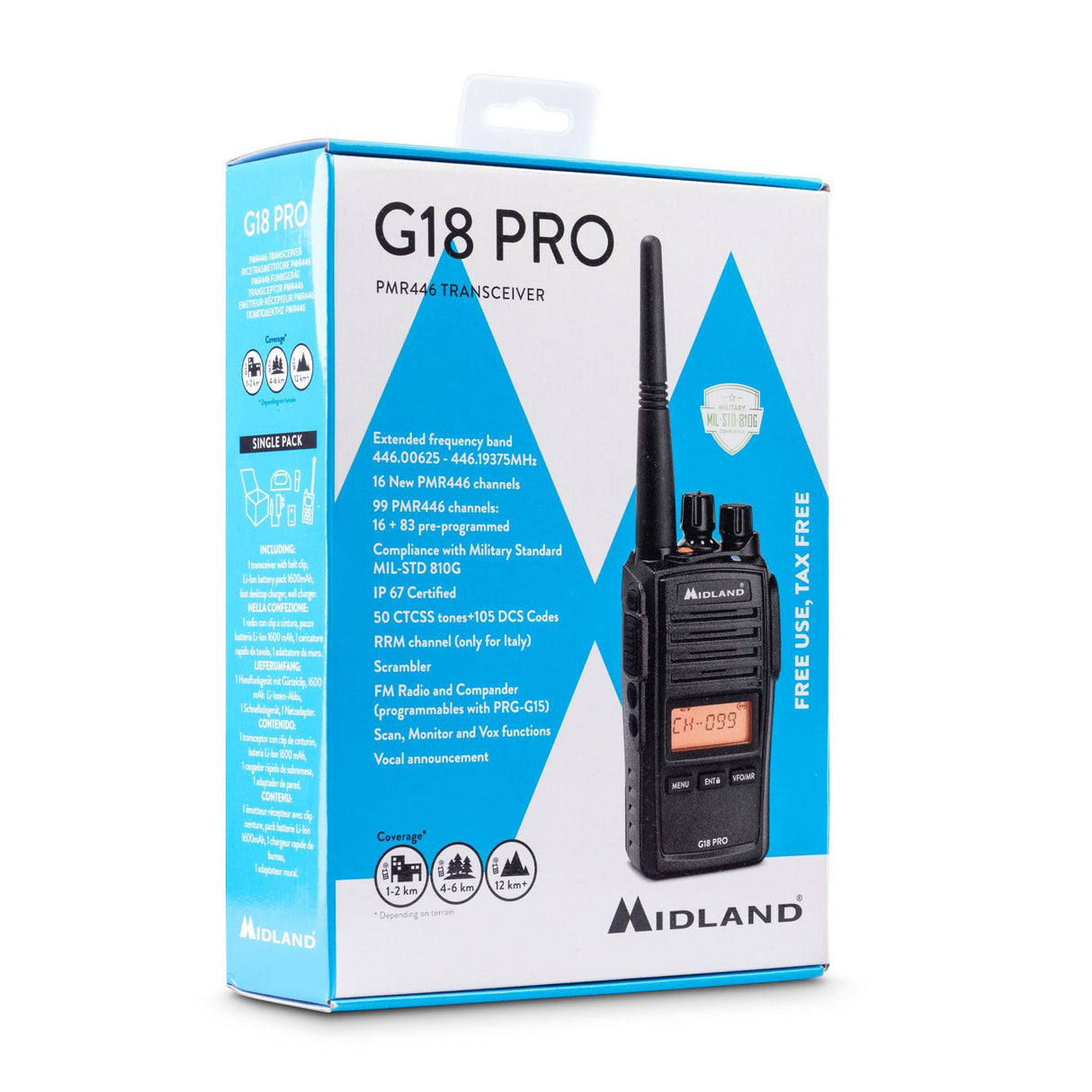 Midland G18 Pro C1145.02 PMR446 portofoon in originele verpakking