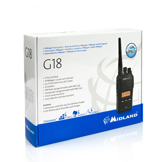 Midland G18 PMR446 portofoon in originele verpakking