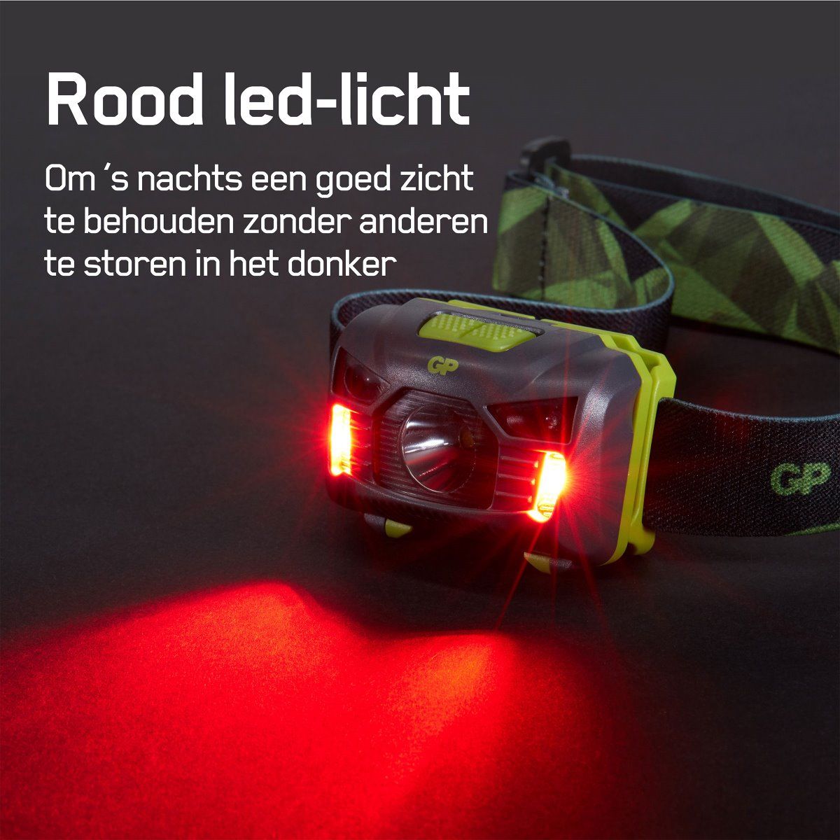 GP CH34 hoofdlamp 160 lumen met sensor een rode ledverlichting voor 's nachts en in het donker
