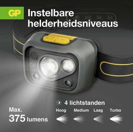 GP CH54 hoofdlamp 375 lumen met vier instelbare lichtstanden