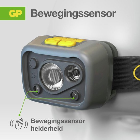 GP CH54 hoofdlamp met bewegingssensor en helderheidssensor