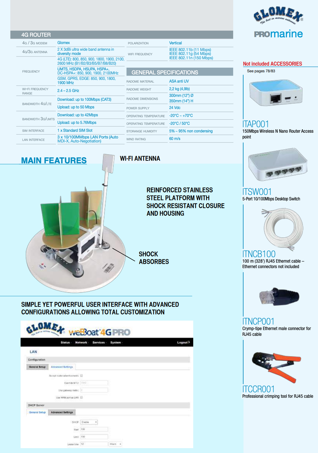 Glomex Webboat 4G Pro brochure pagina twee