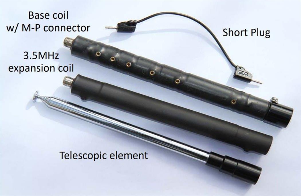 Comet HFJ-350M veelzijdige antenne met uitleg van de meegeleverde antenne-onderdelen