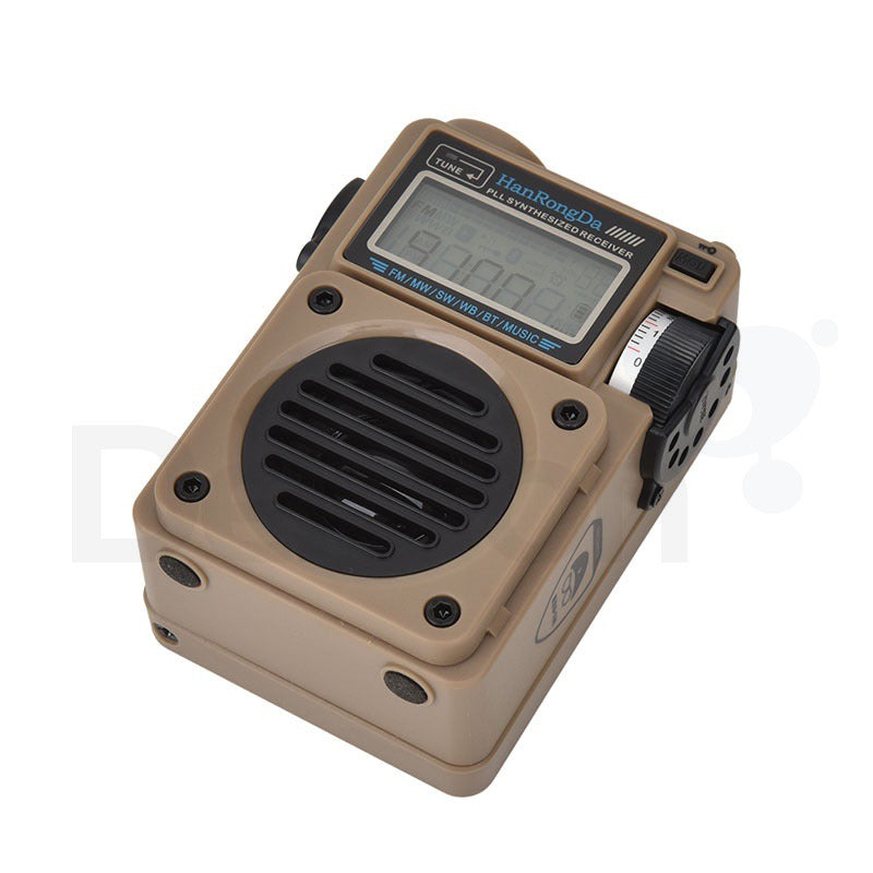 HanRongDa HRD-701 Wereldontvanger taupe bruin met zwart