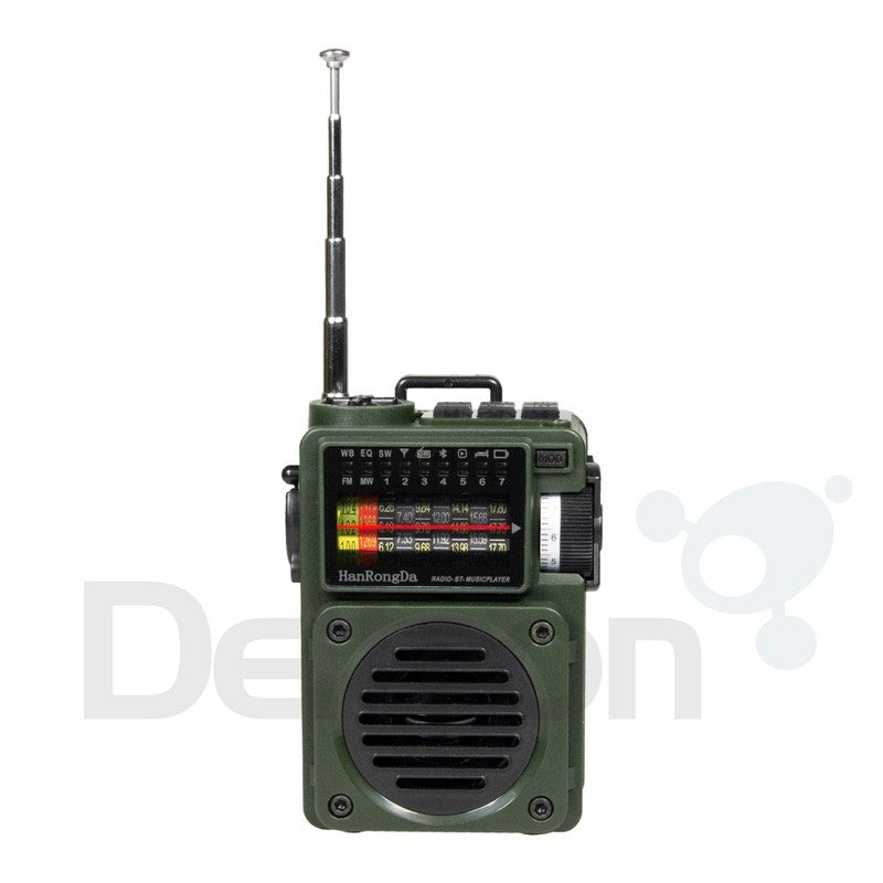 HanRongDa HRD-700 radio en wereldontvanger in de kleur legergroen