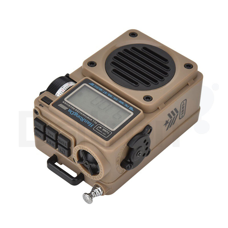 HanRongDa HRD-701 wereldontvanger bovenzijde en voorzijde met knoppen