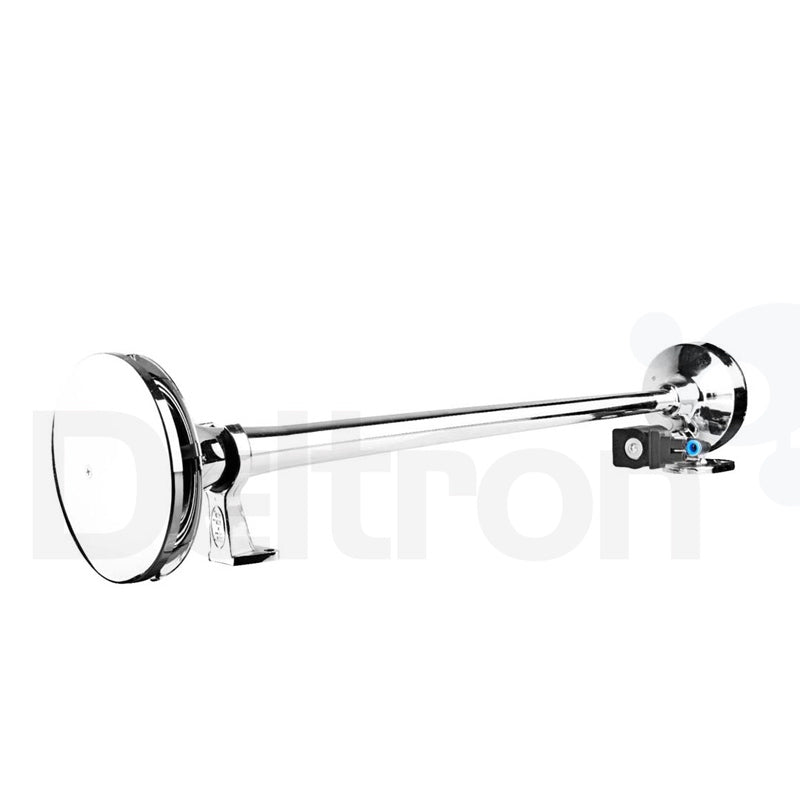 Hi-Do Marine luchthoorn chroom, 125 dBi, lengte 58 cm, verkrijgbaar in 12V en 24V