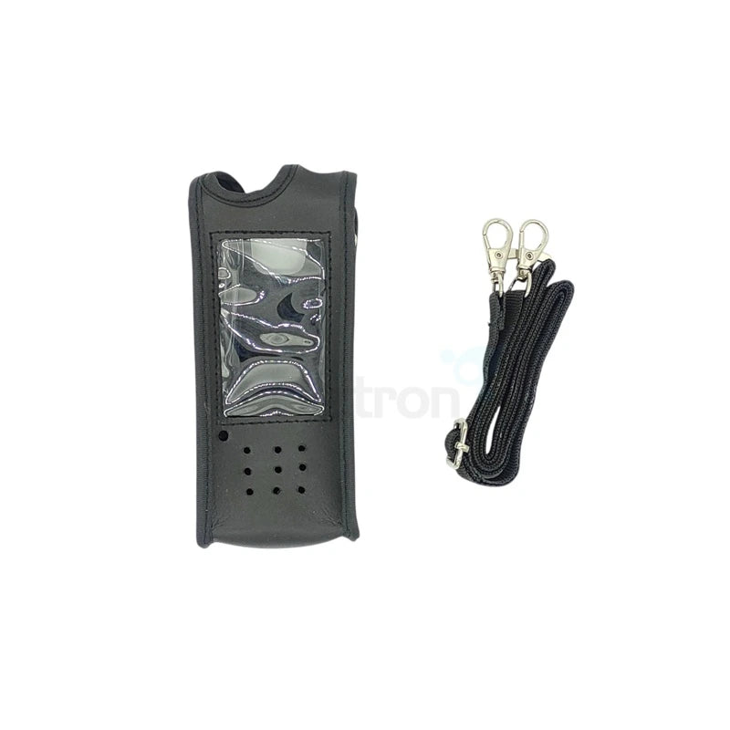 Lederen tasje met schouderriem voor 27MC portofoons Jopix CB-514, PNI Escort HP-82 en Thunderpole T-X