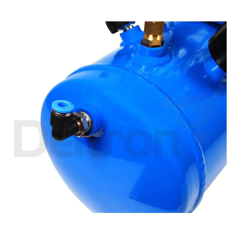 12 volt luchttank met compressor, aansluiting van de luchtleiding