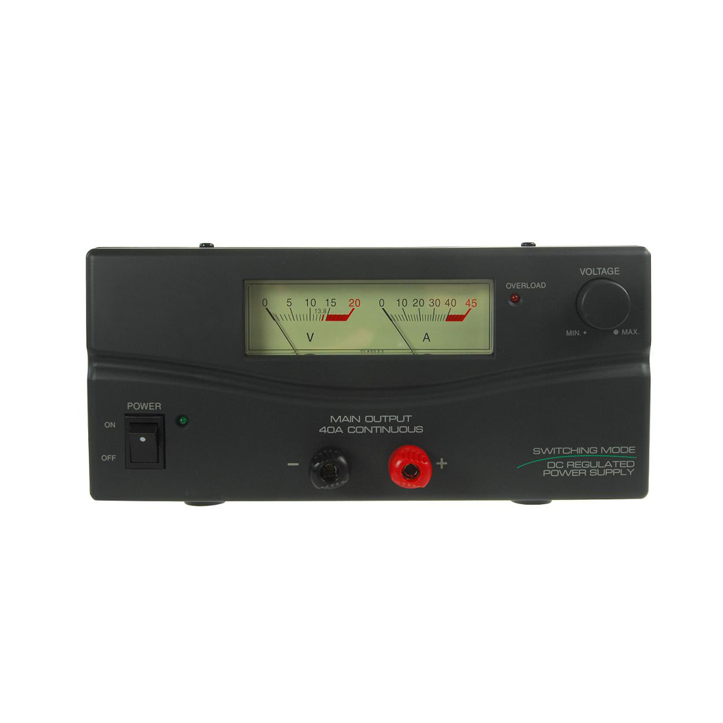 Maas SPS-8400 voeding met analoge volt- en ampèremeters en variabele spanning