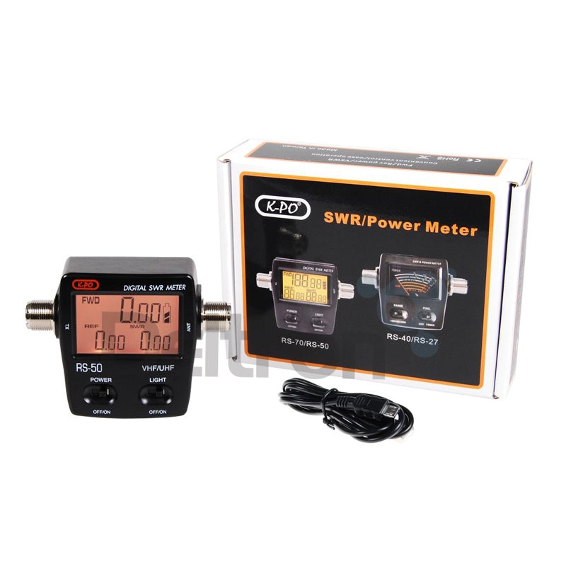 Digitale K-PO RS-70 vermogensmeter met real-time meting van SWR en output power
