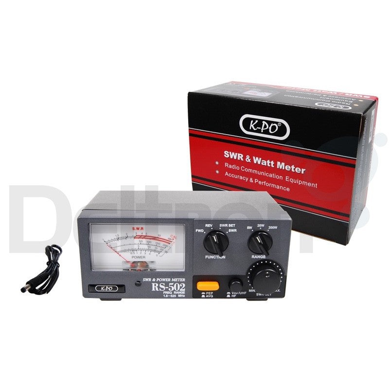 K-PO RS-502N SWR en Watt meter met voedingskabel en doos
