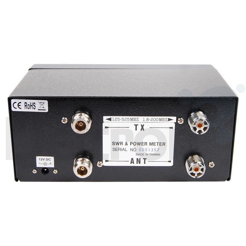 K-PO RS-502N SWR en Watt meter achterkant met aansluitingen