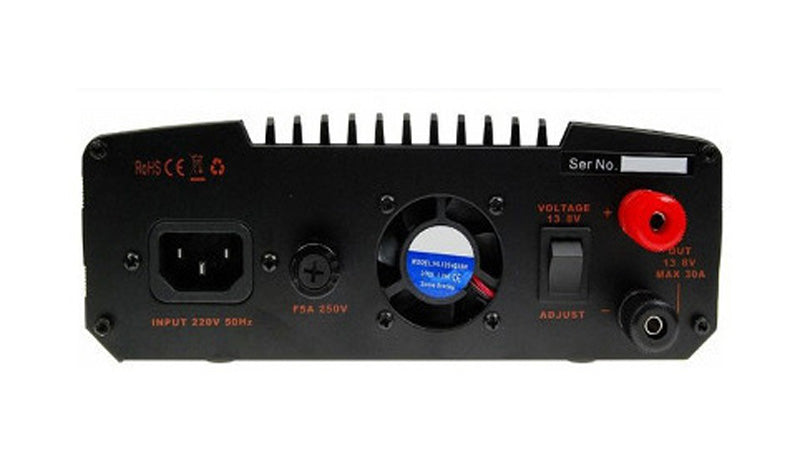 K-PO KPS-350 II elektronische voeding achterzijde met koel ventilator