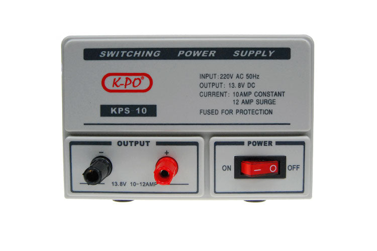 K-PO KPS-10 voeding met een continu spanning van 10A en piekspanning van 12A