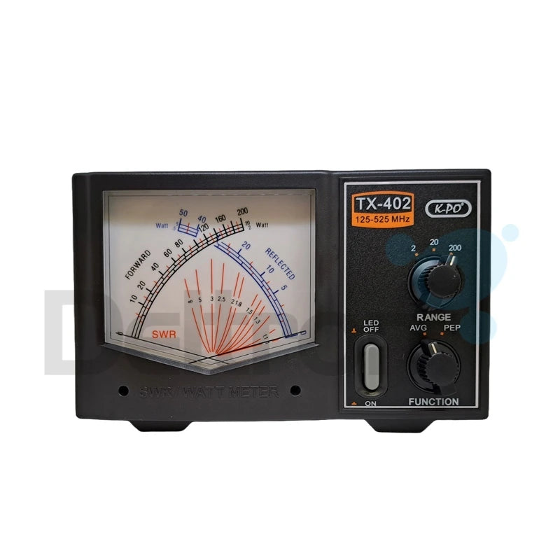 KPO TX-402 SWR en Watt meter voor 125MHz tot 525MHz met groot display en kruisnaaldmeter
