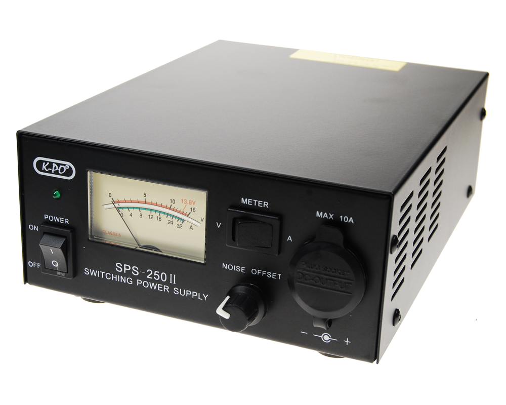 KPO SPS-250 II schakelende voeding voorzijde met analoge meter en bedieningsknoppen